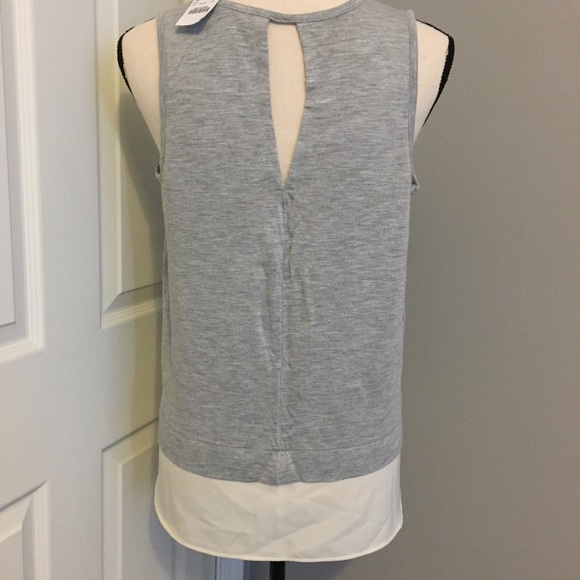 J. CREW Sleeveless Mixed Media Sheer Bottom Top - Picture 2 of 4